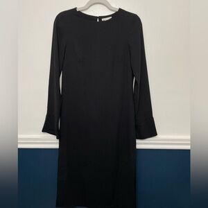 H&M Black Long Sleeve Midi Dress with Slits